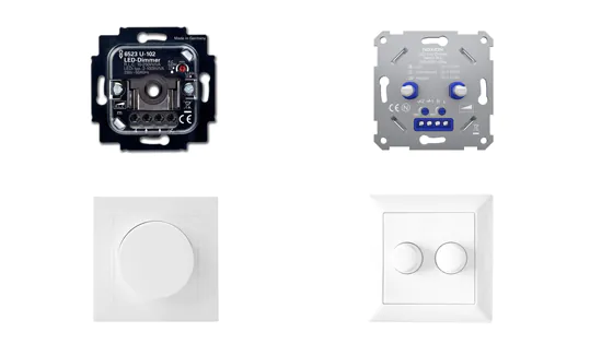 Verschiedene LED-Dimmer nebeneinander